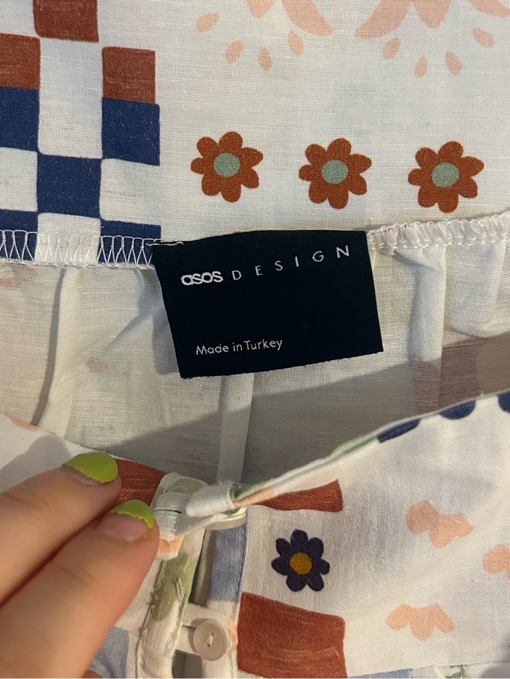 NWOT ASOS DESIGN baby doll cami top in tile print - Size 12/L - Picture 5 of 6